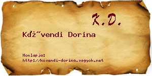 Kövendi Dorina névjegykártya